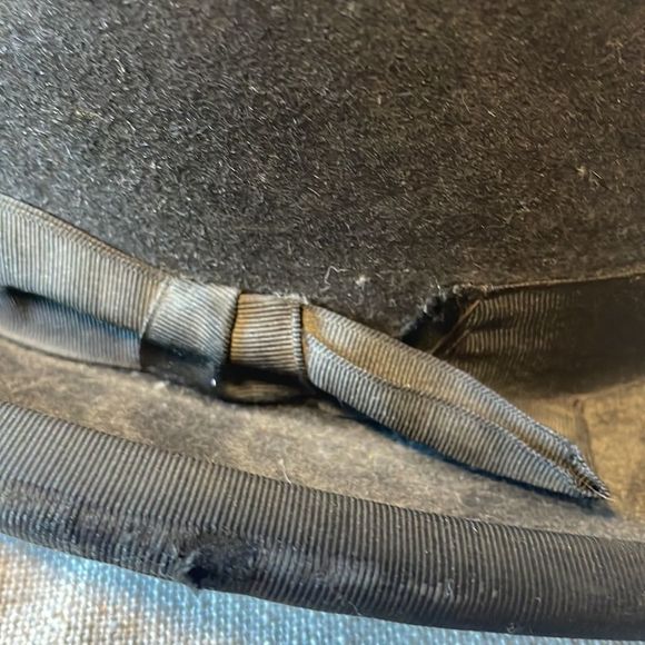 Vintage 1920s Frank Schoble CoBlack Wool Felt Bowler Derby Hat Antique made 🇺🇸 - Picture 2 of 8